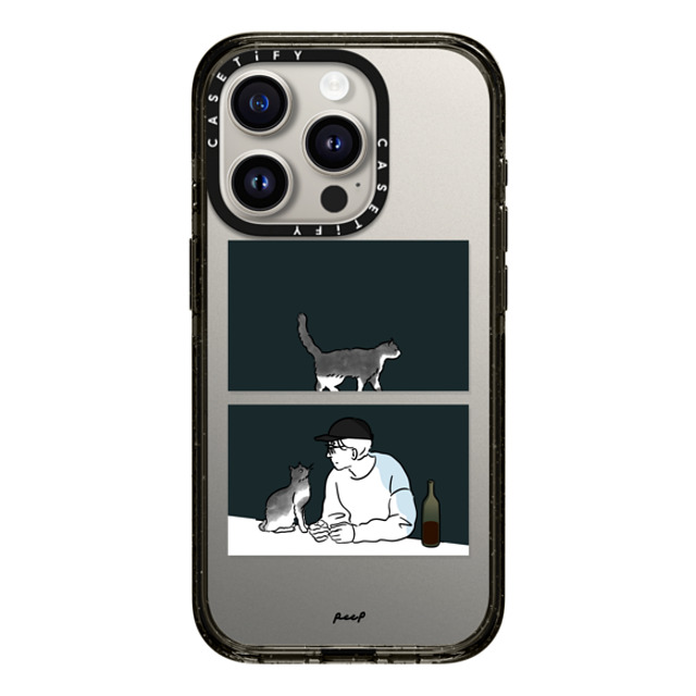 Peep x CASETiFY iPhone 15 Pro ケース ブラック インパクトケース WINE & CAT