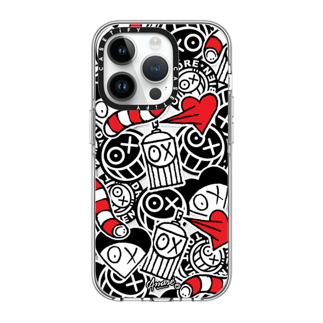 Mr. A x CASETiFY iPhone 14 Pro ケース クリア クリア ケース MagSafe対応 Stickers of Mr. A