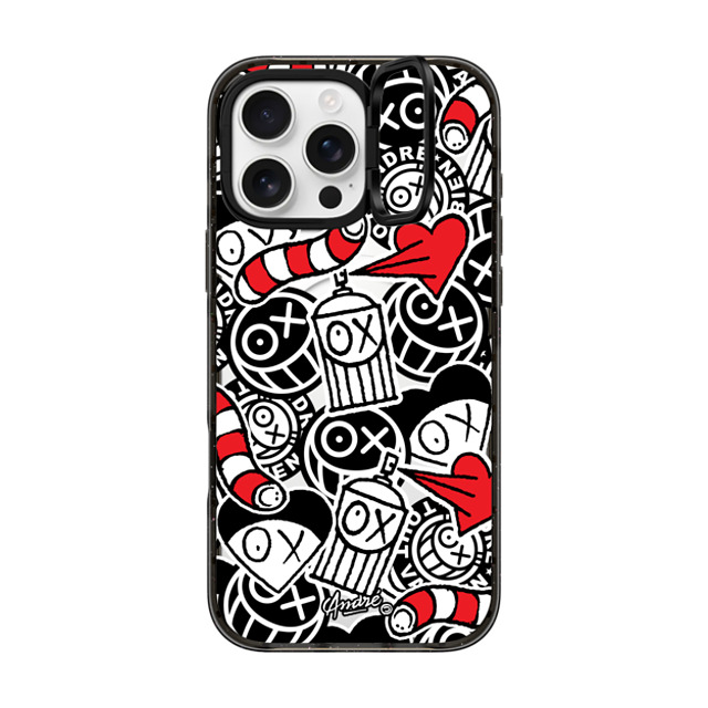 Mr. A x CASETiFY iPhone 16 Pro Max ケース ブラック インパクトリングスタンドケース MagSafe対応 Stickers of Mr. A