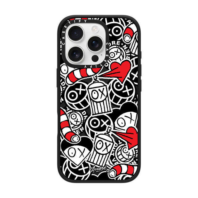 Mr. A x CASETiFY iPhone 16 Pro ケース マットブラック インパクトケース MagSafe対応 Stickers of Mr. A