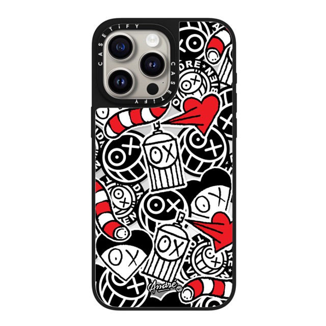 Mr. A x CASETiFY iPhone 15 Pro Max ケース Silver on Black ミラーケース MagSafe対応 Stickers of Mr. A