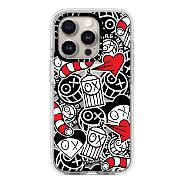 Mr. A x CASETiFY iPhone 15 Pro ケース クリア クリア ケース MagSafe対応 Stickers of Mr. A