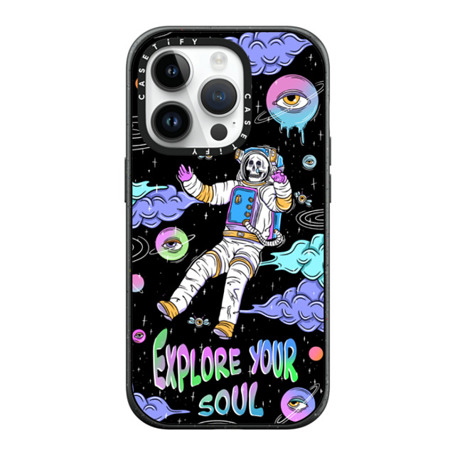 Sadskelly x CASETiFY iPhone 14 Pro ケース マットブラック インパクトケース MagSafe対応 Explore your soul