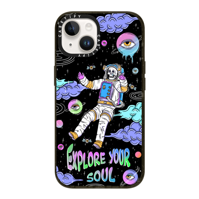 Sadskelly x CASETiFY iPhone 14 ケース ブラック インパクトケース Explore your soul