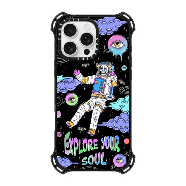 Sadskelly x CASETiFY iPhone 16 Pro Max ケース ブラック バウンスケース Explore your soul