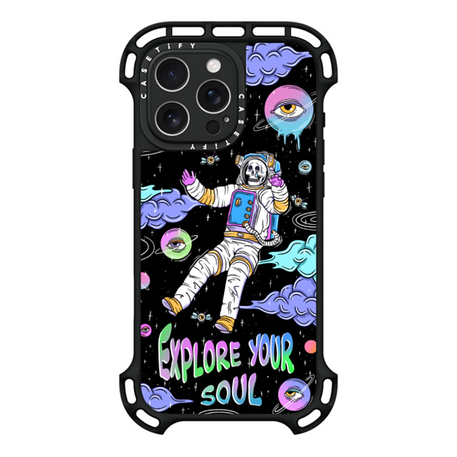 Sadskelly x CASETiFY iPhone 16 Pro Max ケース ブラック ウルトラ バウンスケース MagSafe対応 Explore your soul