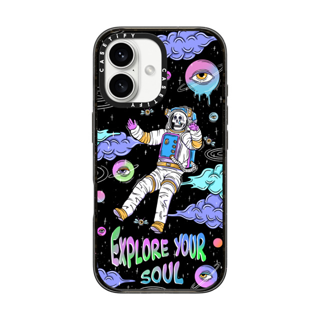 Sadskelly x CASETiFY iPhone 16 ケース ブラック インパクトケース MagSafe対応 Explore your soul