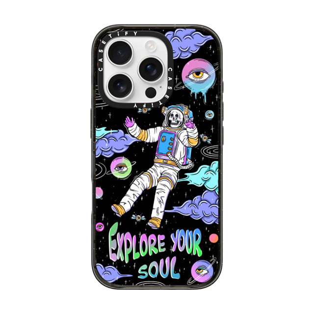 Sadskelly x CASETiFY iPhone 16 Pro ケース ブラック インパクトケース MagSafe対応 Explore your soul