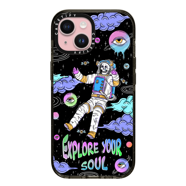 Sadskelly x CASETiFY iPhone 15 ケース ブラック インパクトケース Explore your soul