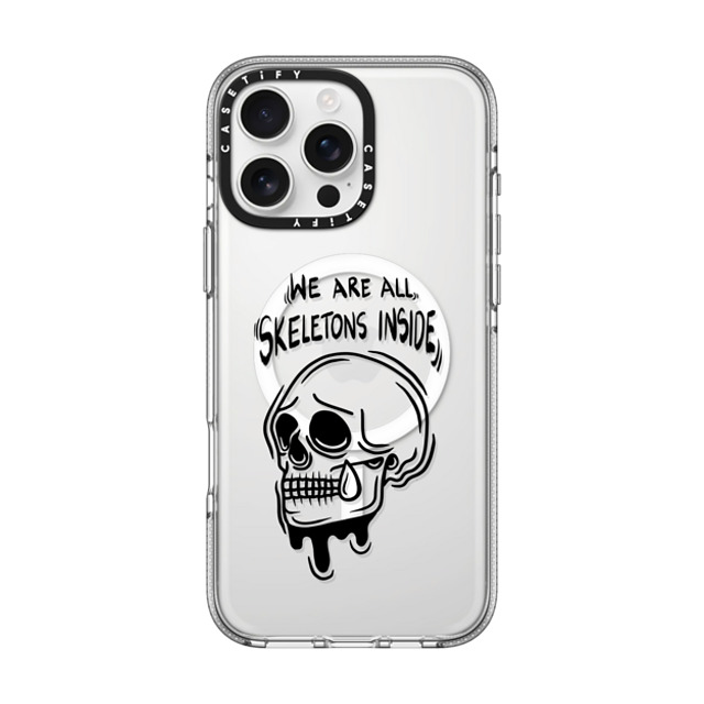 Sadskelly x CASETiFY iPhone 16 Pro Max ケース Skull,Monochrome クリア クリア ケース MagSafe対応 Skeletons inside Father's Day Sadskelly x CASETiFY iPhone 16 Pro Max ケース Skull,Monochrome クリア クリア ケース MagSafe対応 Skeletons inside Father's Day