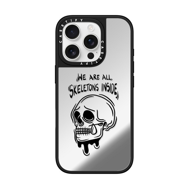 Sadskelly x CASETiFY iPhone 16 Pro Case Skull,Monochrome Silver on Black ミラーケース MagSafe対応 Skeletons inside Father's Day Sadskelly x CASETiFY iPhone 16 Pro Case Skull,Monochrome Silver on Black ミラーケース MagSafe対応 Skeletons inside Father's Day