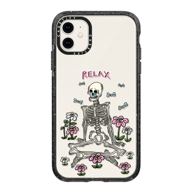 Sadskelly x CASETiFY iPhone 11 ケース Floral,Skull ブラック インパクトケース Relax Back to School Sadskelly x CASETiFY iPhone 11 ケース Floral,Skull ブラック インパクトケース Relax Back to School
