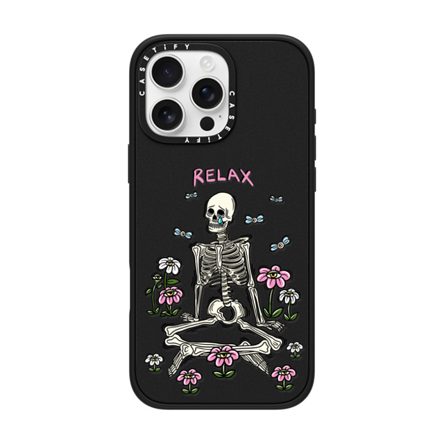 Sadskelly x CASETiFY iPhone 16 Pro Max Case Matte Black Impact Case MagSafe Compatible Relax Sadskelly x CASETiFY iPhone 16 Pro Max Case Matte Black Impact Case MagSafe Compatible Relax