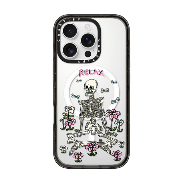 Sadskelly x CASETiFY iPhone 16 Pro Case Black Impact Case MagSafe Compatible Relax Sadskelly x CASETiFY iPhone 16 Pro Case Black Impact Case MagSafe Compatible Relax