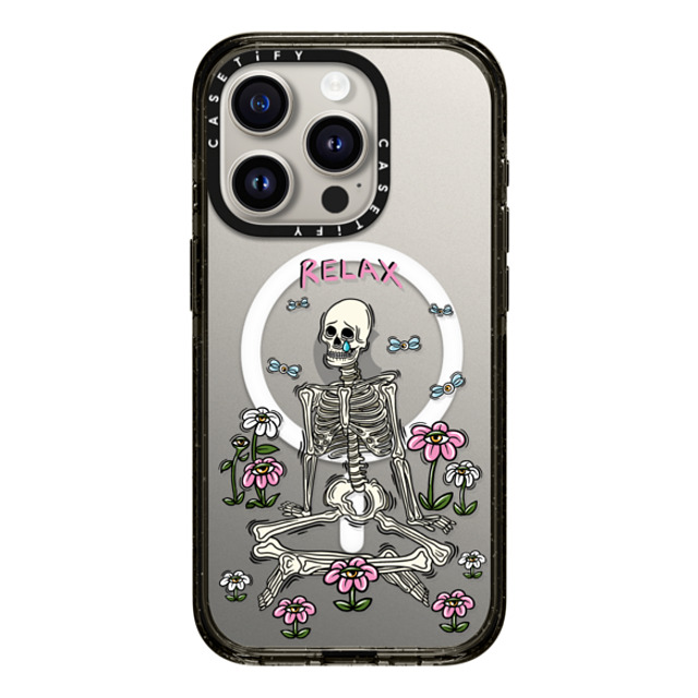Sadskelly x CASETiFY iPhone 15 Pro Case Black Impact Case MagSafe Compatible Relax Sadskelly x CASETiFY iPhone 15 Pro Case Black Impact Case MagSafe Compatible Relax