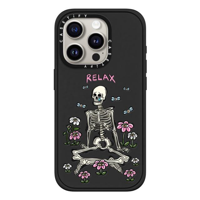 Sadskelly x CASETiFY iPhone 15 Pro Case Matte Black Impact Case MagSafe Compatible Relax Sadskelly x CASETiFY iPhone 15 Pro Case Matte Black Impact Case MagSafe Compatible Relax