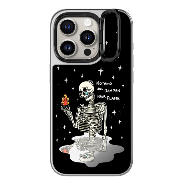 Sadskelly x CASETiFY iPhone 15 Pro ケース Skull,Quote シルバー (シルバーバンパー) ミラー リングスタンドケース MagSafe対応 Flame vs Water Back to School Sadskelly x CASETiFY iPhone 15 Pro ケース Skull,Quote シルバー (シルバーバンパー) ミラー リングスタンドケース MagSafe対応 Flame vs Water Back to School