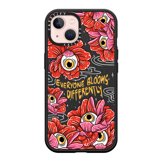 Sadskelly x CASETiFY iPhone 13 ケース マットブラック インパクトケース MagSafe対応 Bloom Differently