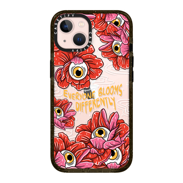 Sadskelly x CASETiFY iPhone 13 ケース ブラック インパクトケース Bloom Differently