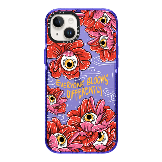 Sadskelly x CASETiFY iPhone 14 Plus ケース Peri Purple インパクトケース Bloom Differently