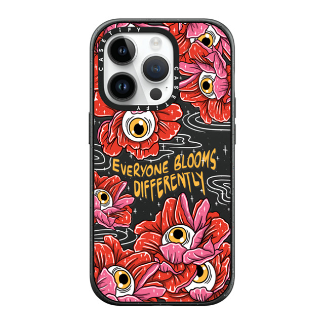 Sadskelly x CASETiFY iPhone 14 Pro ケース マットブラック インパクトケース MagSafe対応 Bloom Differently