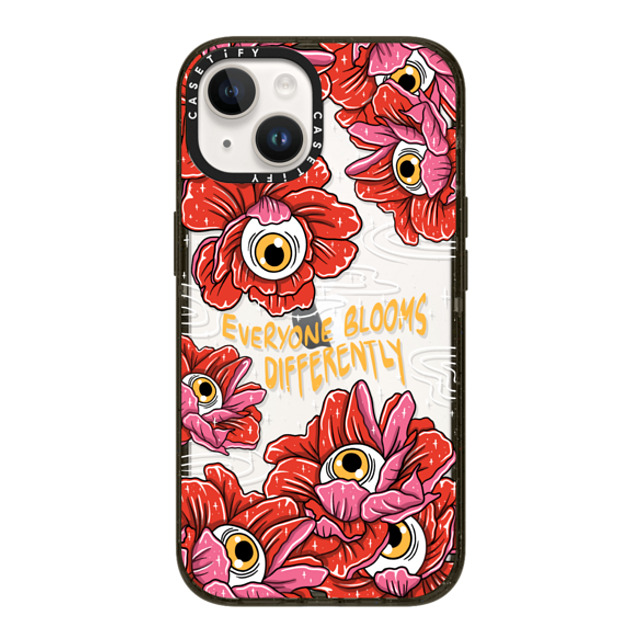 Sadskelly x CASETiFY iPhone 14 ケース ブラック インパクトケース Bloom Differently