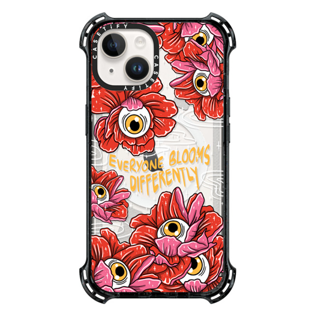 Sadskelly x CASETiFY iPhone 14 ケース Floral,Quote ブラック バウンスケース Bloom Differently Mother's Day Sadskelly x CASETiFY iPhone 14 ケース Floral,Quote ブラック バウンスケース Bloom Differently Mother's Day