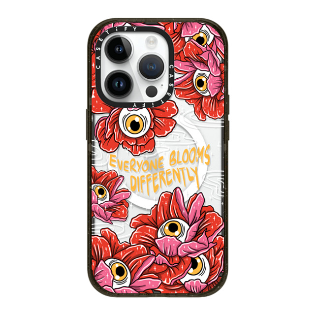 Sadskelly x CASETiFY iPhone 14 Pro ケース ブラック インパクトケース MagSafe対応 Bloom Differently