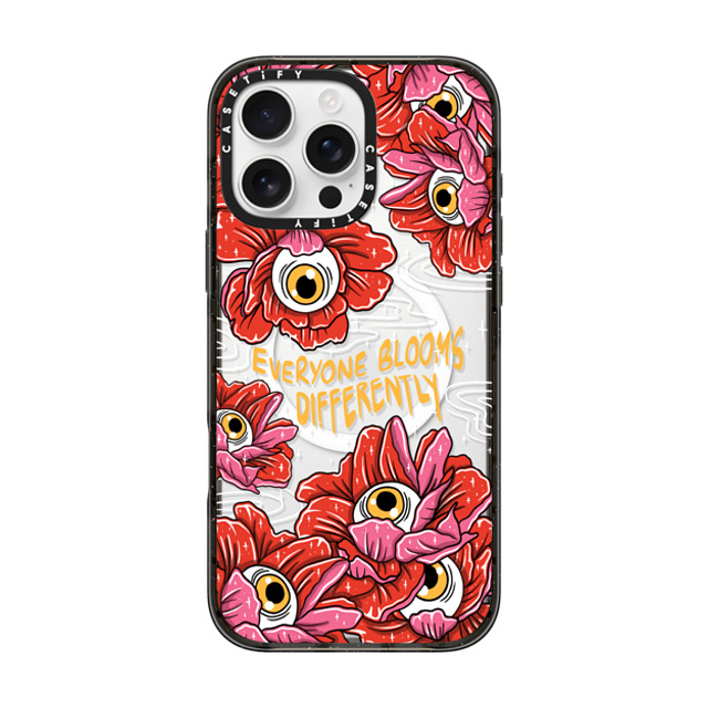 Sadskelly x CASETiFY iPhone 16 Pro Max ケース ブラック インパクトケース MagSafe対応 Bloom Differently