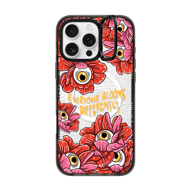 Sadskelly x CASETiFY iPhone 16 Pro Max ケース ブラック インパクトリングスタンドケース MagSafe対応 Bloom Differently