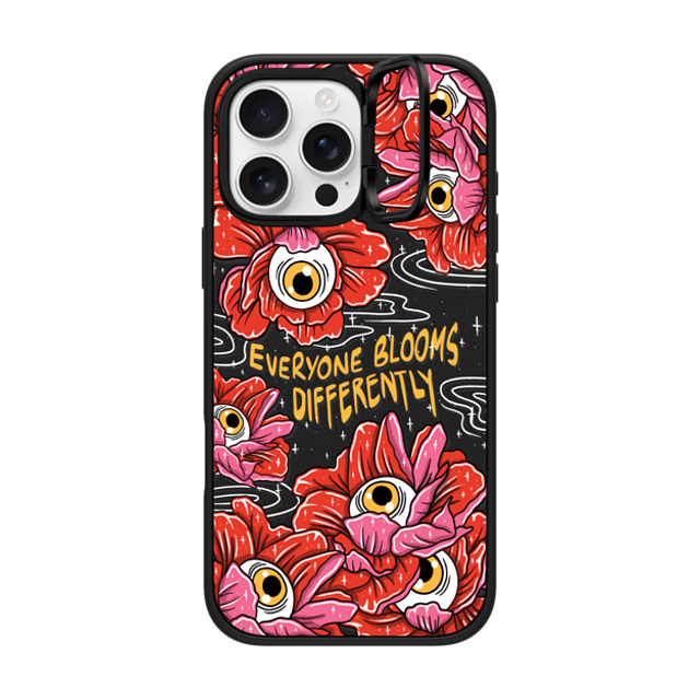 Sadskelly x CASETiFY iPhone 16 Pro Max ケース マットブラック インパクトリングスタンドケース MagSafe対応 Bloom Differently