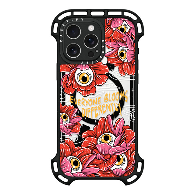 Sadskelly x CASETiFY iPhone 16 Pro Max ケース ブラック ウルトラ バウンスケース MagSafe対応 Bloom Differently