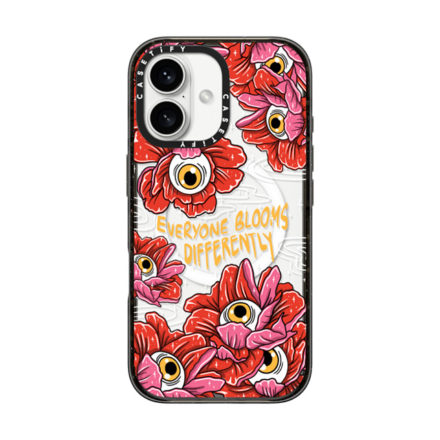 Sadskelly x CASETiFY iPhone 16 ケース ブラック インパクトケース MagSafe対応 Bloom Differently