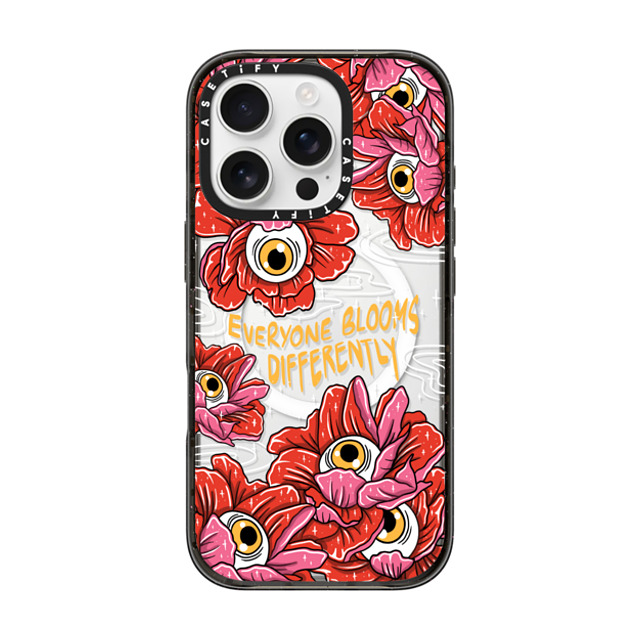 Sadskelly x CASETiFY iPhone 16 Pro ケース ブラック インパクトケース MagSafe対応 Bloom Differently