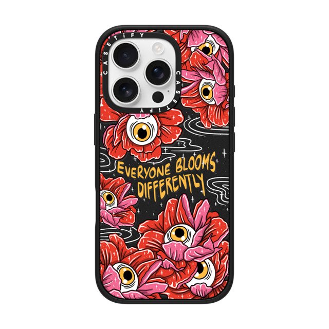 Sadskelly x CASETiFY iPhone 16 Pro ケース マットブラック インパクトケース MagSafe対応 Bloom Differently