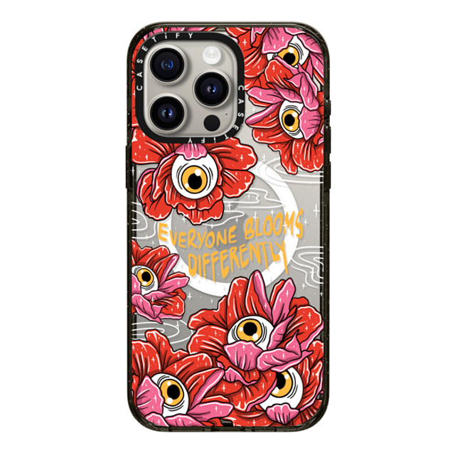 Sadskelly x CASETiFY iPhone 15 Pro Max ケース ブラック インパクトケース MagSafe対応 Bloom Differently