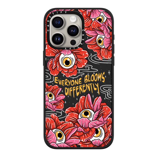 Sadskelly x CASETiFY iPhone 15 Pro Max ケース マットブラック インパクトケース MagSafe対応 Bloom Differently