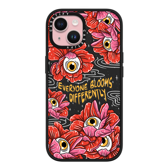 Sadskelly x CASETiFY iPhone 15 ケース マットブラック インパクトケース MagSafe対応 Bloom Differently