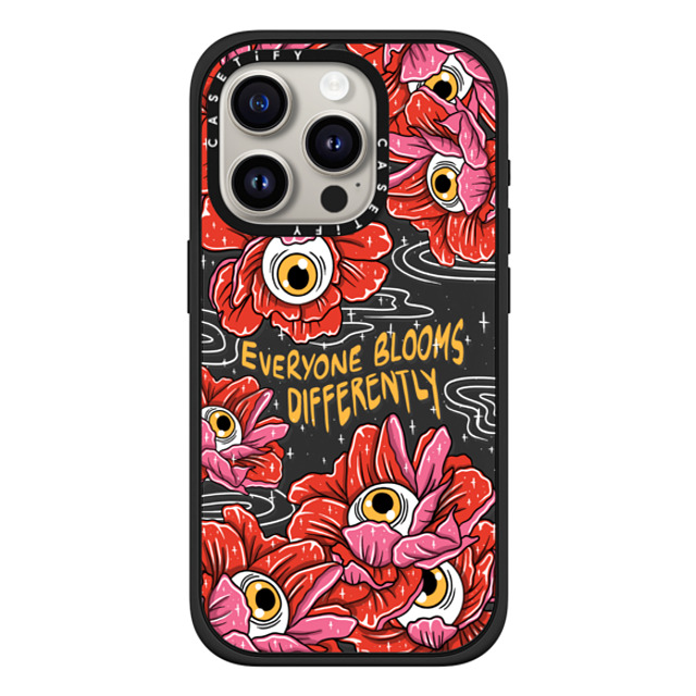 Sadskelly x CASETiFY iPhone 15 Pro ケース マットブラック インパクトケース MagSafe対応 Bloom Differently