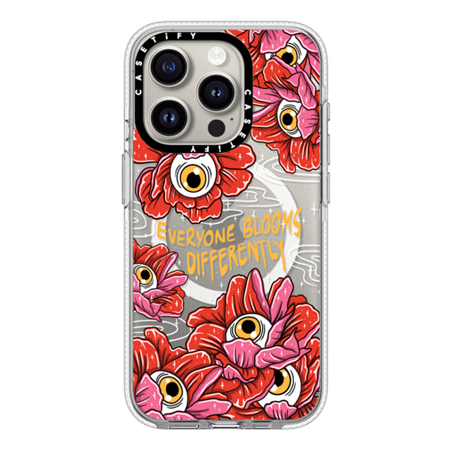 Sadskelly x CASETiFY iPhone 15 Pro ケース クリア クリア ケース MagSafe対応 Bloom Differently