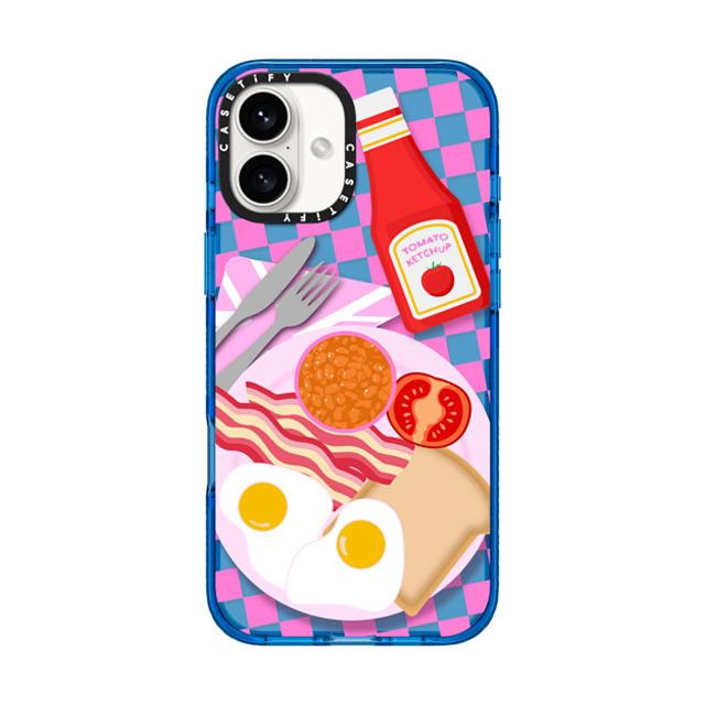 Good Vibe Girl Gang x CASETiFY iPhone 16 Plus ケース スカイブルー インパクトケース English Breakfast Phone Case