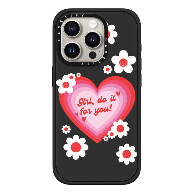 Good Vibe Girl Gang x CASETiFY iPhone 15 Pro Case Heart,Quote マットブラック インパクトケース MagSafe対応 Girl Do It for You Phone Case Mother's Day Good Vibe Girl Gang x CASETiFY iPhone 15 Pro Case Heart,Quote マットブラック インパクトケース MagSafe対応 Girl Do It for You Phone Case Mother's Day