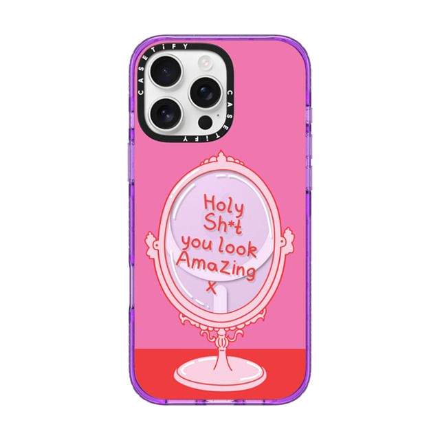 Good Vibe Girl Gang x CASETiFY iPhone 16 Pro Max Case パープル Impact Case MagSafe Compatible Holy Sh*t You Look Amazing Phone Case Good Vibe Girl Gang x CASETiFY iPhone 16 Pro Max Case パープル Impact Case MagSafe Compatible Holy Sh*t You Look Amazing Phone Case