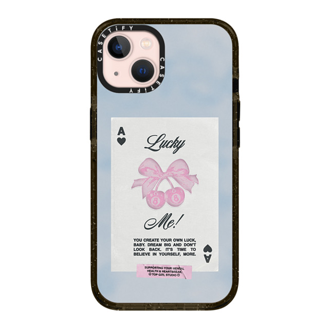 Top Girl Studio x CASETiFY iPhone 13 ケース ブラック インパクトケース MagSafe対応 Lucky Me