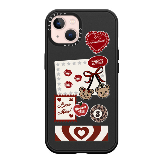 Top Girl Studio x CASETiFY iPhone 13 ケース マットブラック インパクトケース MagSafe対応 Naughty But Nice