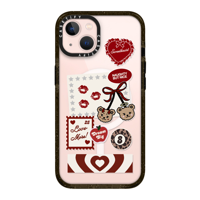 Top Girl Studio x CASETiFY iPhone 13 ケース ブラック インパクトケース MagSafe対応 Naughty But Nice