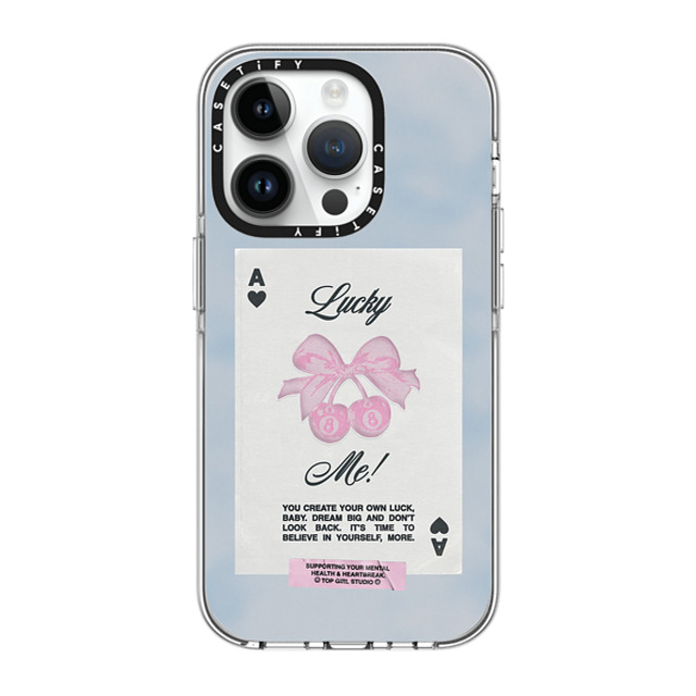 Top Girl Studio x CASETiFY iPhone 14 Pro ケース クリア クリア ケース MagSafe対応 Lucky Me