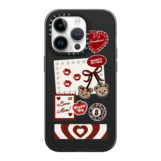 Top Girl Studio x CASETiFY iPhone 14 Pro ケース マットブラック インパクトケース MagSafe対応 Naughty But Nice