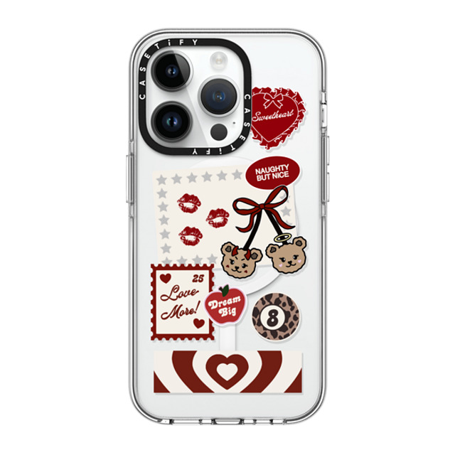 Top Girl Studio x CASETiFY iPhone 14 Pro ケース クリア クリア ケース MagSafe対応 Naughty But Nice