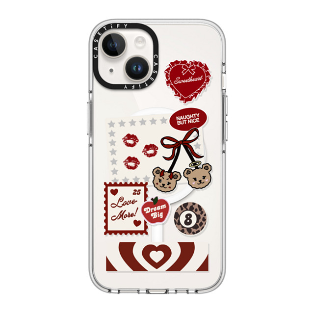 Top Girl Studio x CASETiFY iPhone 14 ケース クリア クリア ケース MagSafe対応 Naughty But Nice